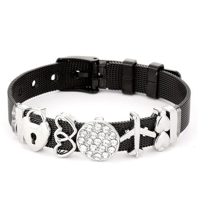 Golden Love Two-tone Stainless Steel Mesh Bracelets - lightofjuwelen