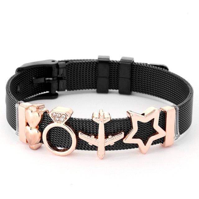 Golden Love Two-tone Stainless Steel Mesh Bracelets - lightofjuwelen