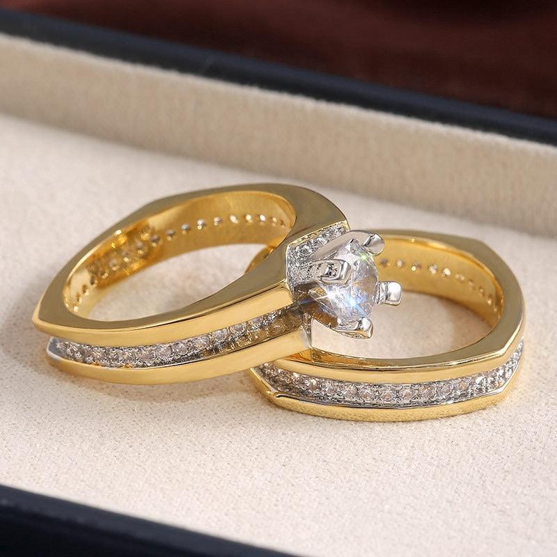 18K Gold Plated 925 Sterling Silver Jiguang Single Diamond Ring