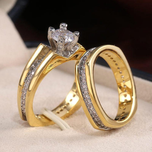 18K Gold Plated 925 Sterling Silver Jiguang Single Diamond Ring