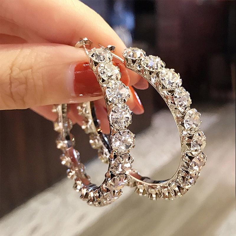 Luxury Oversize Crystal Hoop Earrings - lightofjuwelen