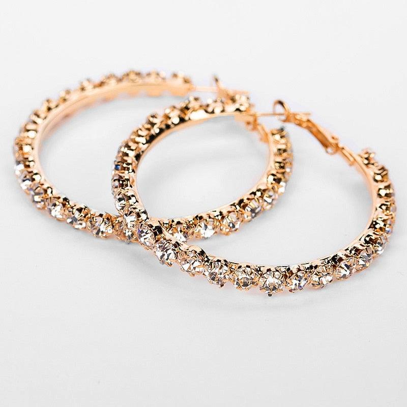 Luxury Oversize Crystal Hoop Earrings - lightofjuwelen