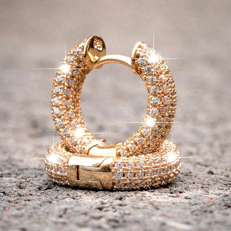 Luxury Women Small Hoop Earrings Dazzling Micro Paved CZ Stones Versatile Female Accessories High Quality Fashion Jewelry - lightofjuwelen