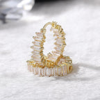 Luxury Round Hoop Earrings Women Geometric Cubic Zirconia Versatile Earring Brilliant Female Wedding Engagement Jewelry - lightofjuwelen