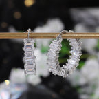 Luxury Round Hoop Earrings Women Geometric Cubic Zirconia Versatile Earring Brilliant Female Wedding Engagement Jewelry - lightofjuwelen