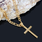 Stainless Steel Silver Gold Black Plain Hip Hop Cross Pendant Necklace