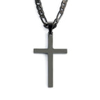Stainless Steel Silver Gold Black Plain Hip Hop Cross Pendant Necklace