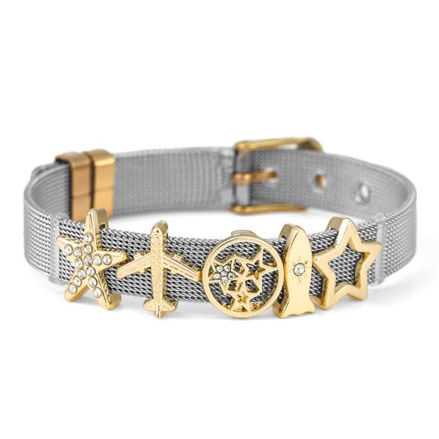 Golden Love Two-tone Stainless Steel Mesh Bracelets - lightofjuwelen