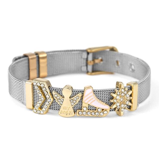 Golden Love Two-tone Stainless Steel Mesh Bracelets - lightofjuwelen