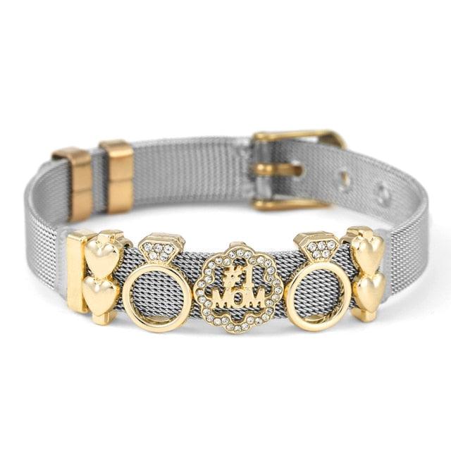 Golden Love Two-tone Stainless Steel Mesh Bracelets - lightofjuwelen