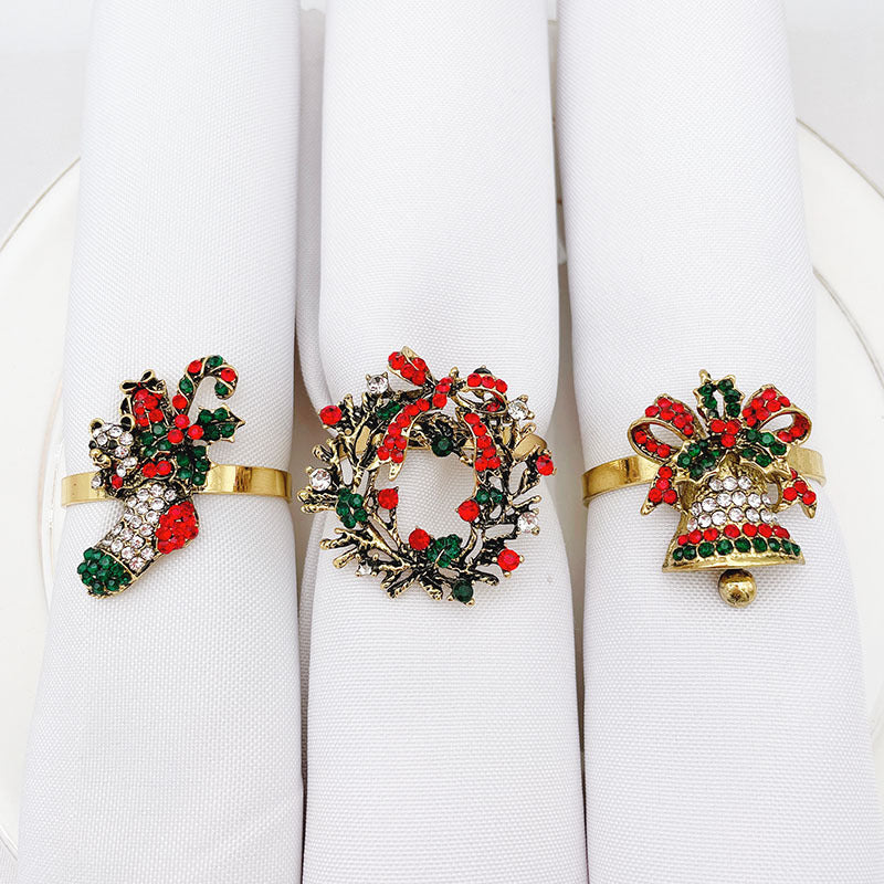 Christmas Napkin Ring Holder Xmas Table Decoration