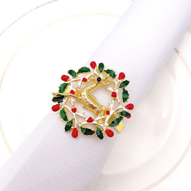 Christmas Napkin Ring Holder Xmas Table Decoration