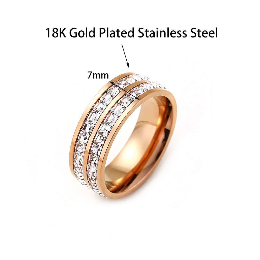 18K Rose Gold Plated Rings For Women Engagement Wedding
