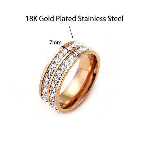 18K Rose Gold Plated Rings For Women Engagement Wedding