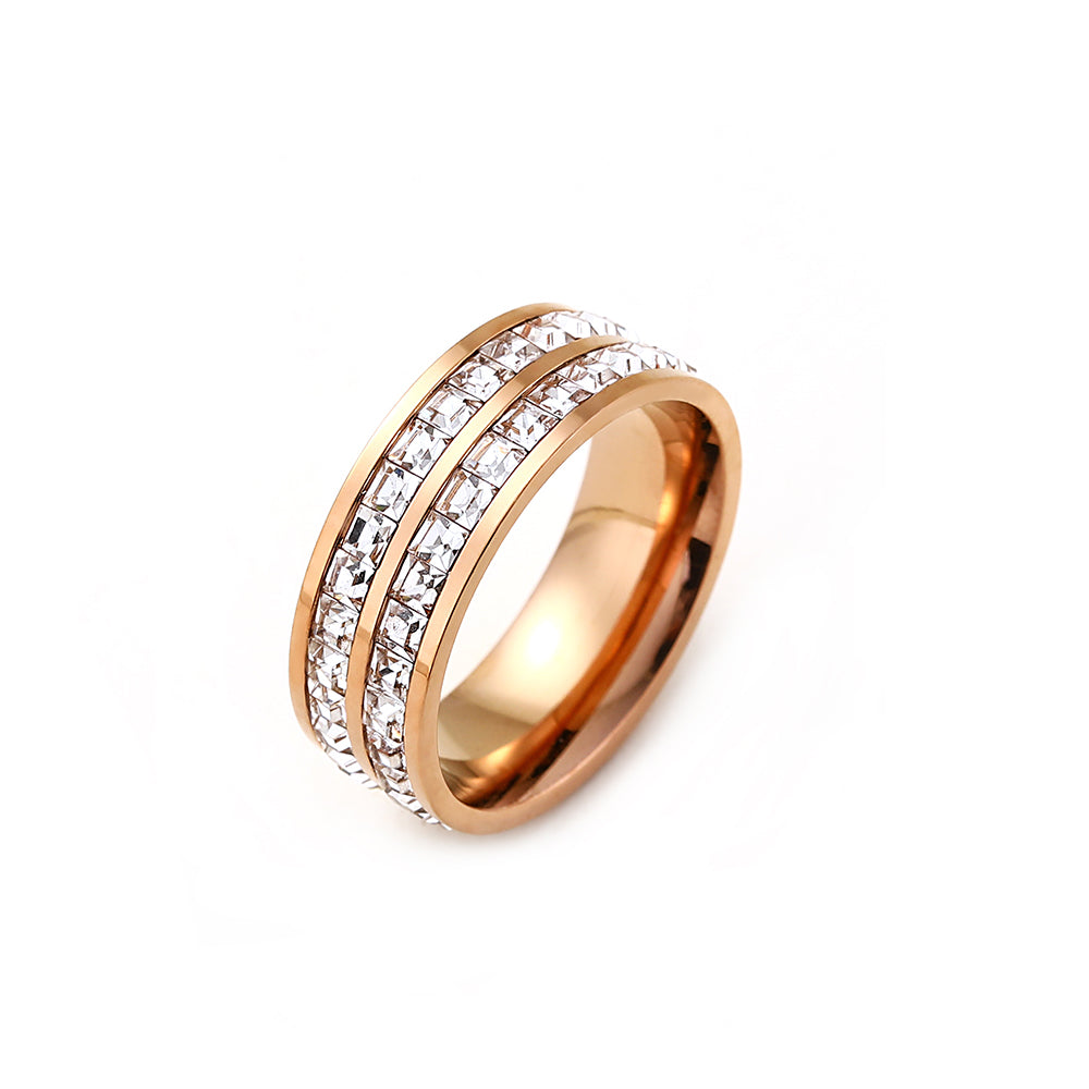 18K Rose Gold Plated Rings For Women Engagement Wedding
