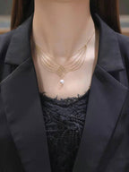 Sterling Silver Mermaid Necklace with 5A Pure Pearl Pendant