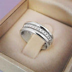 18K Gold Plated 925 Sterling Silver Single Ring with Diamond Circle