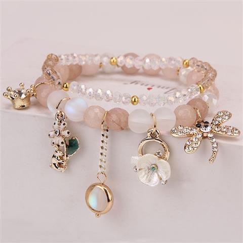 Sparkly Crystal Charm Bracelet Bangle with Gift Box Set for Girls