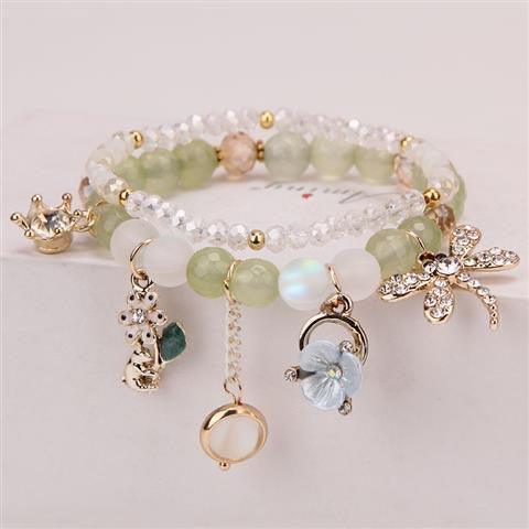 Sparkly Crystal Charm Bracelet Bangle with Gift Box Set for Girls