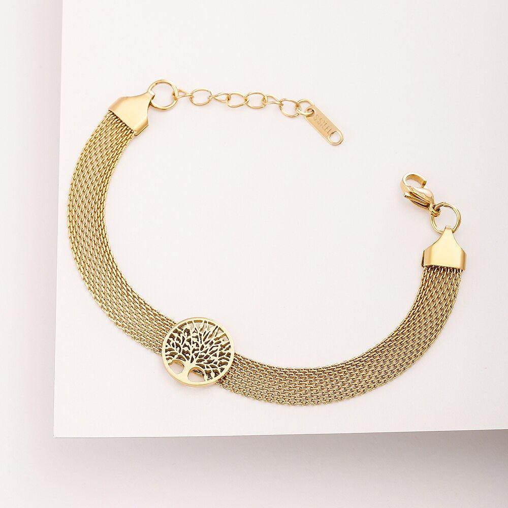 Tree of Life Golden Charms Bracelet bracelets lightofjuwelen 