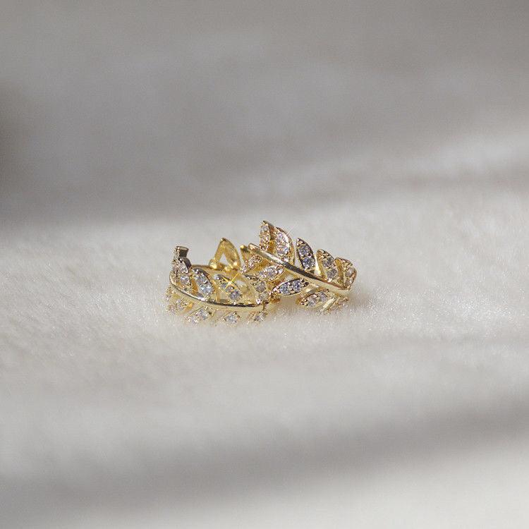 Versatile Personality Golden Leaf Earrings Stud lightofjuwelen 