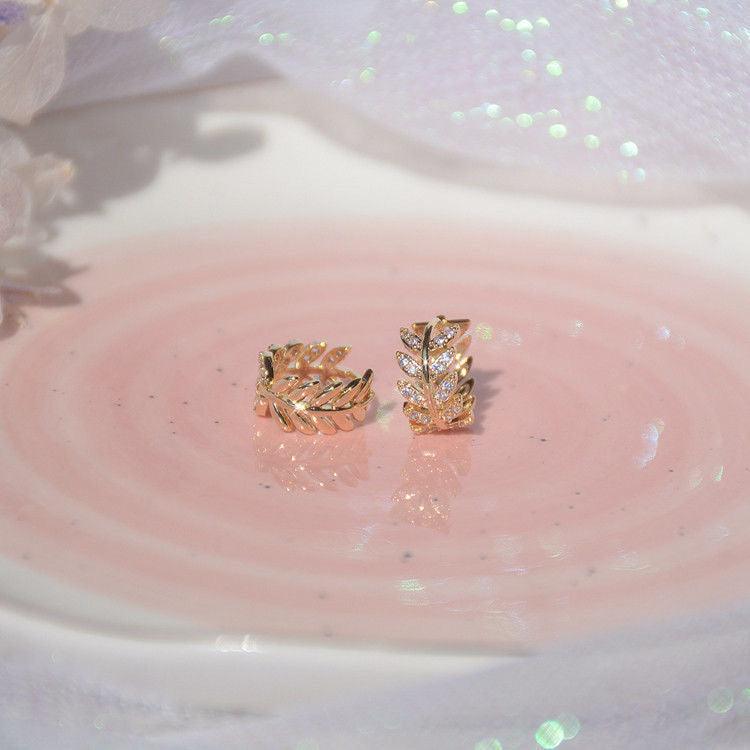 Versatile Personality Golden Leaf Earrings Stud lightofjuwelen 