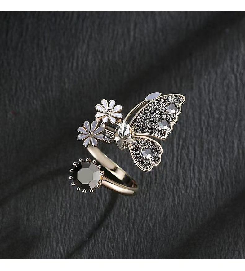 925 Sterling Silver Vintage Adjustable Butterfly Ring