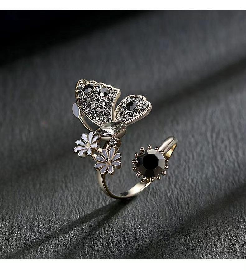 925 Sterling Silver Vintage Adjustable Butterfly Ring
